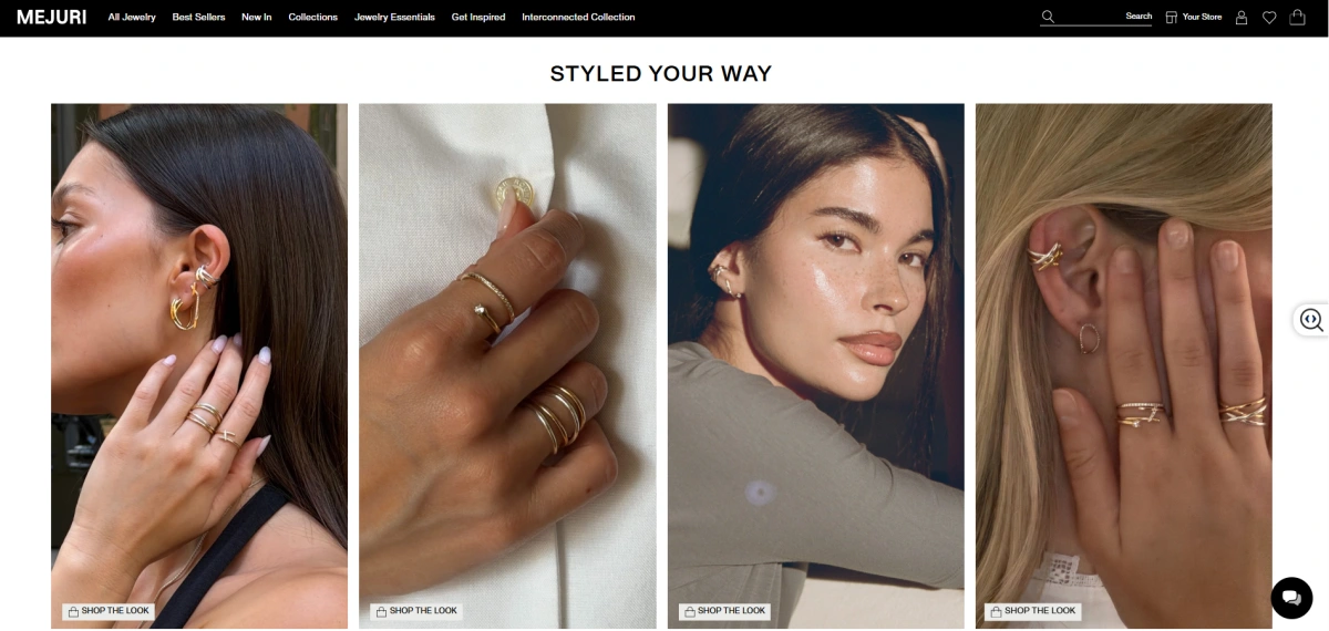 Mejuri product styling and stacking example