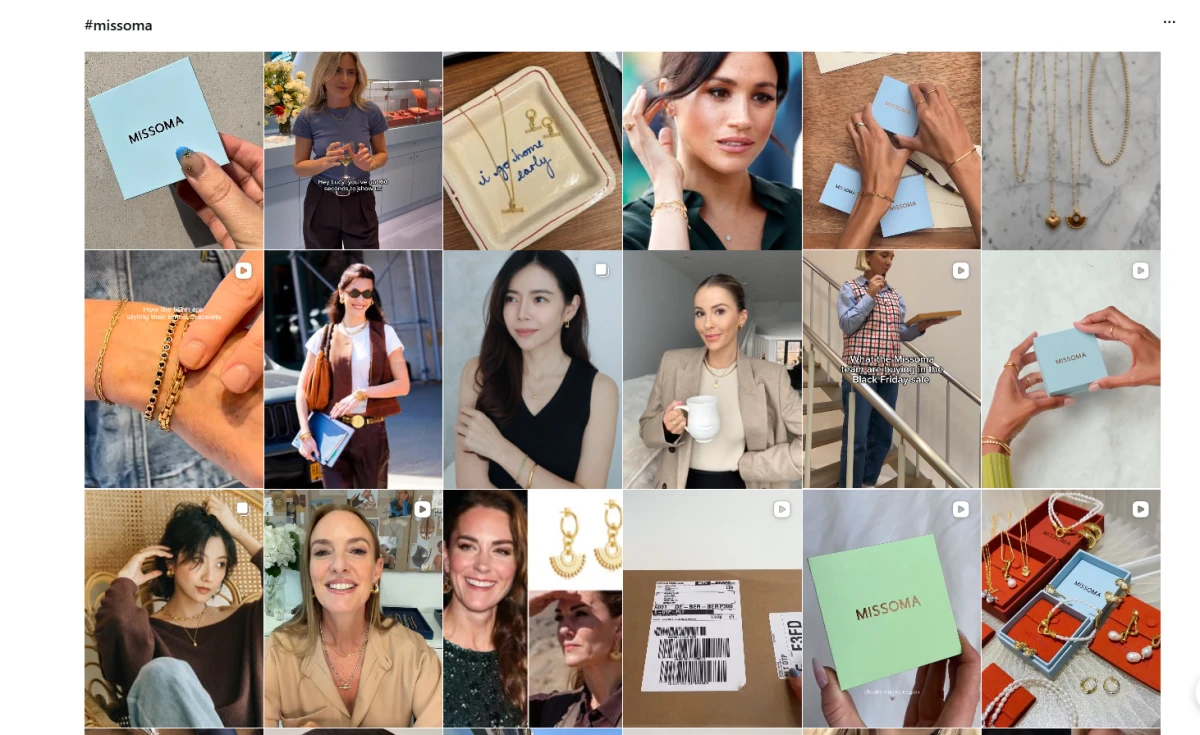 Missoma customer content example