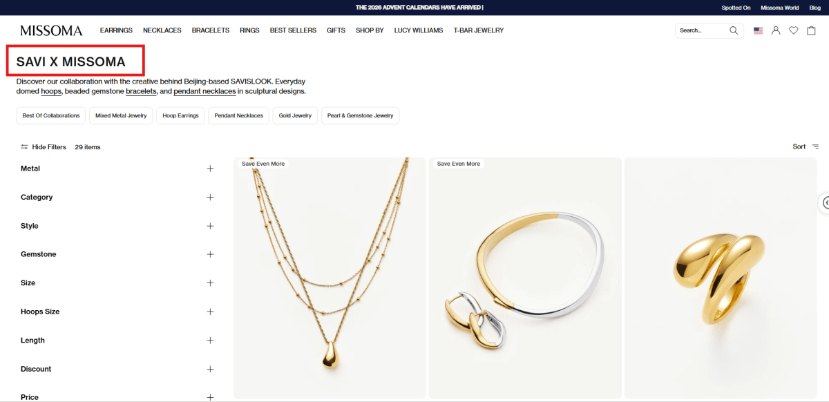 Missoma creator collaboration example
