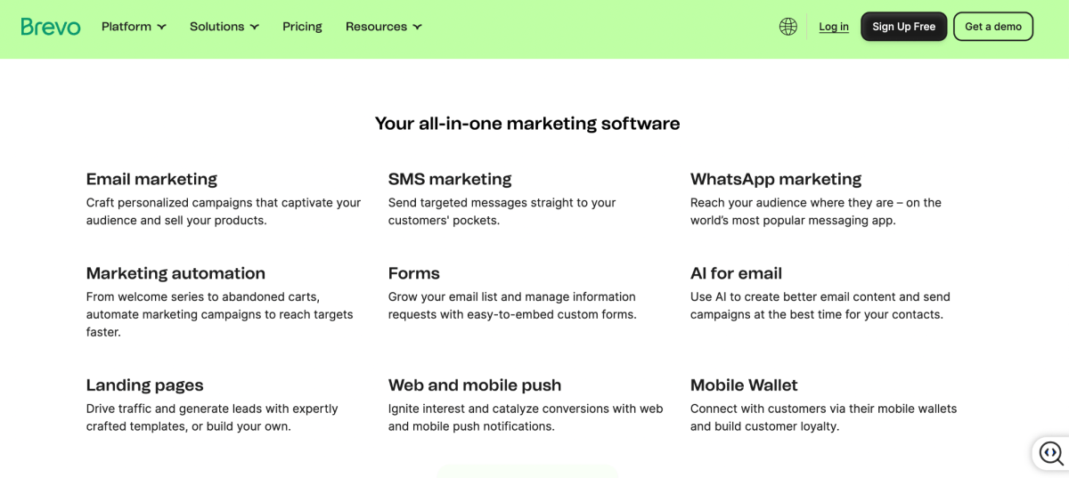 Brevo homepage