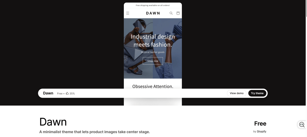 Free theme Dawn - Mobile version