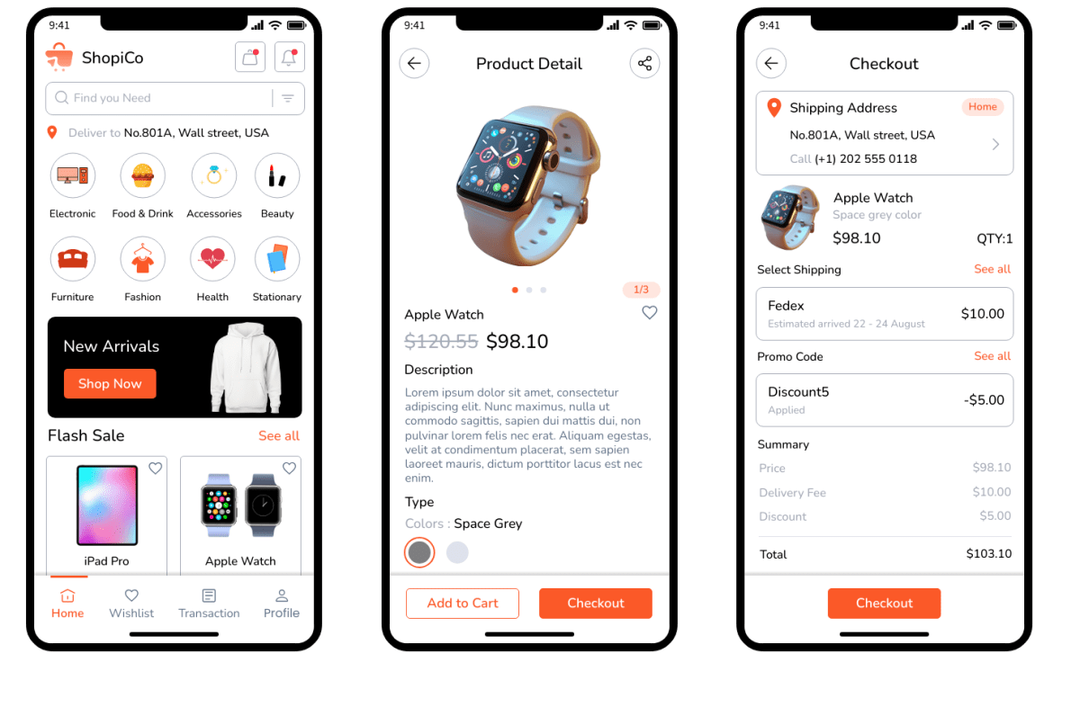 CTA buttons on mobile version example