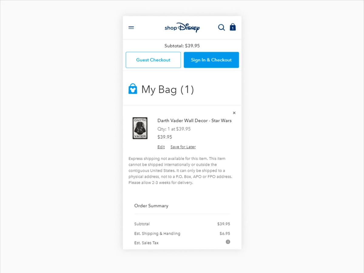 Guest check out mobile version