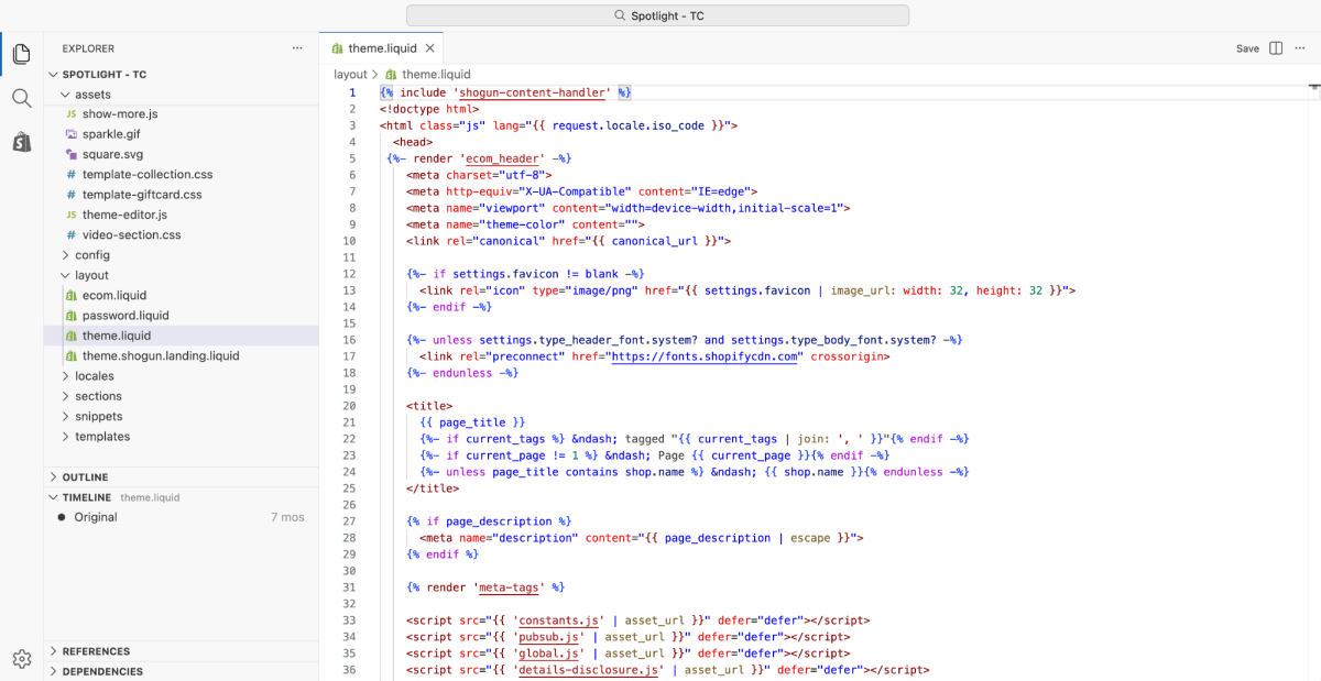 Audit website theme