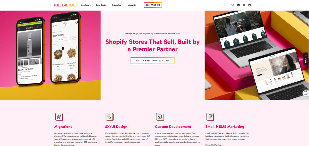 Netalico Commerce homepage