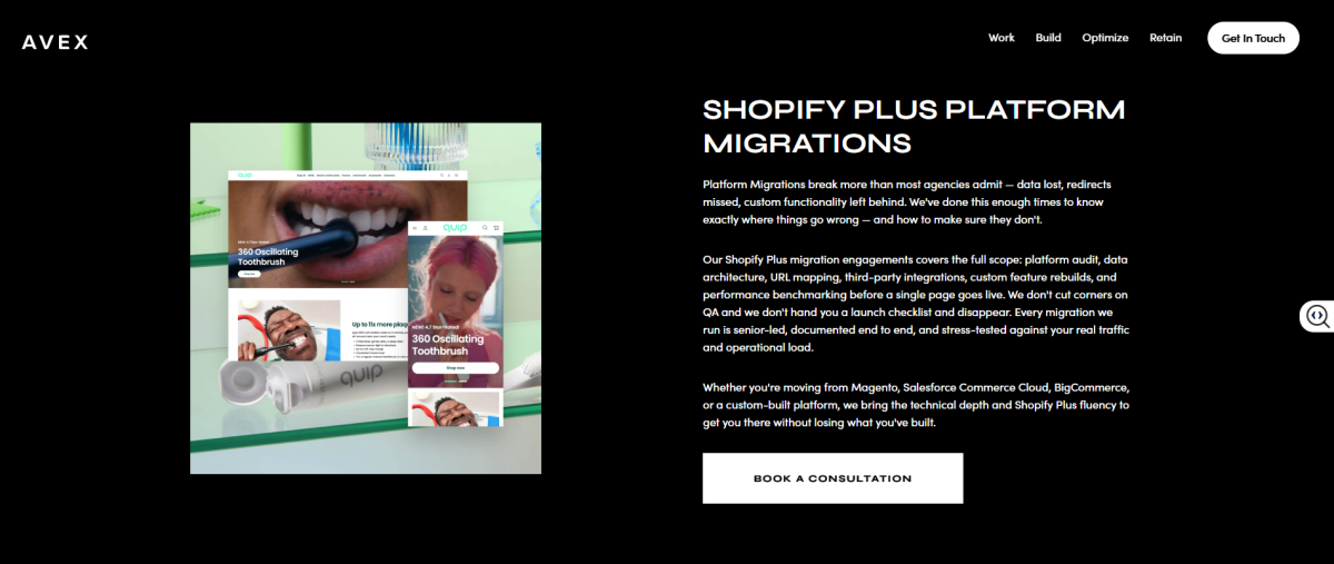 Avex Designs homepage