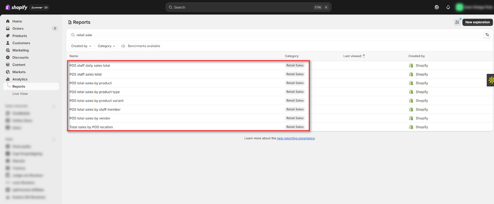 Retail Sales in Shopify
