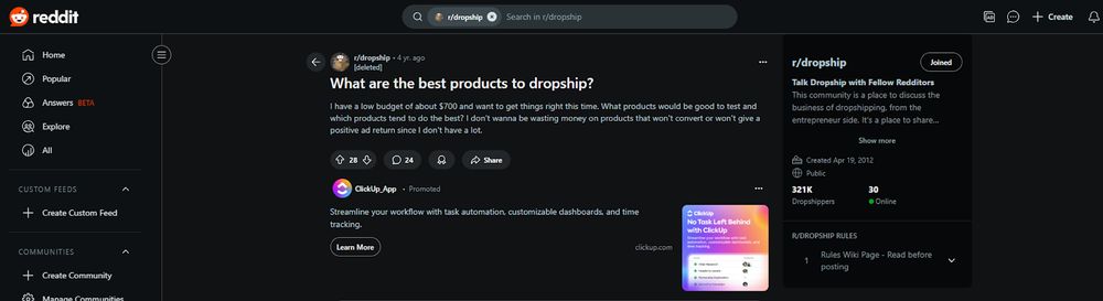 Finding Winning Products in Reddit