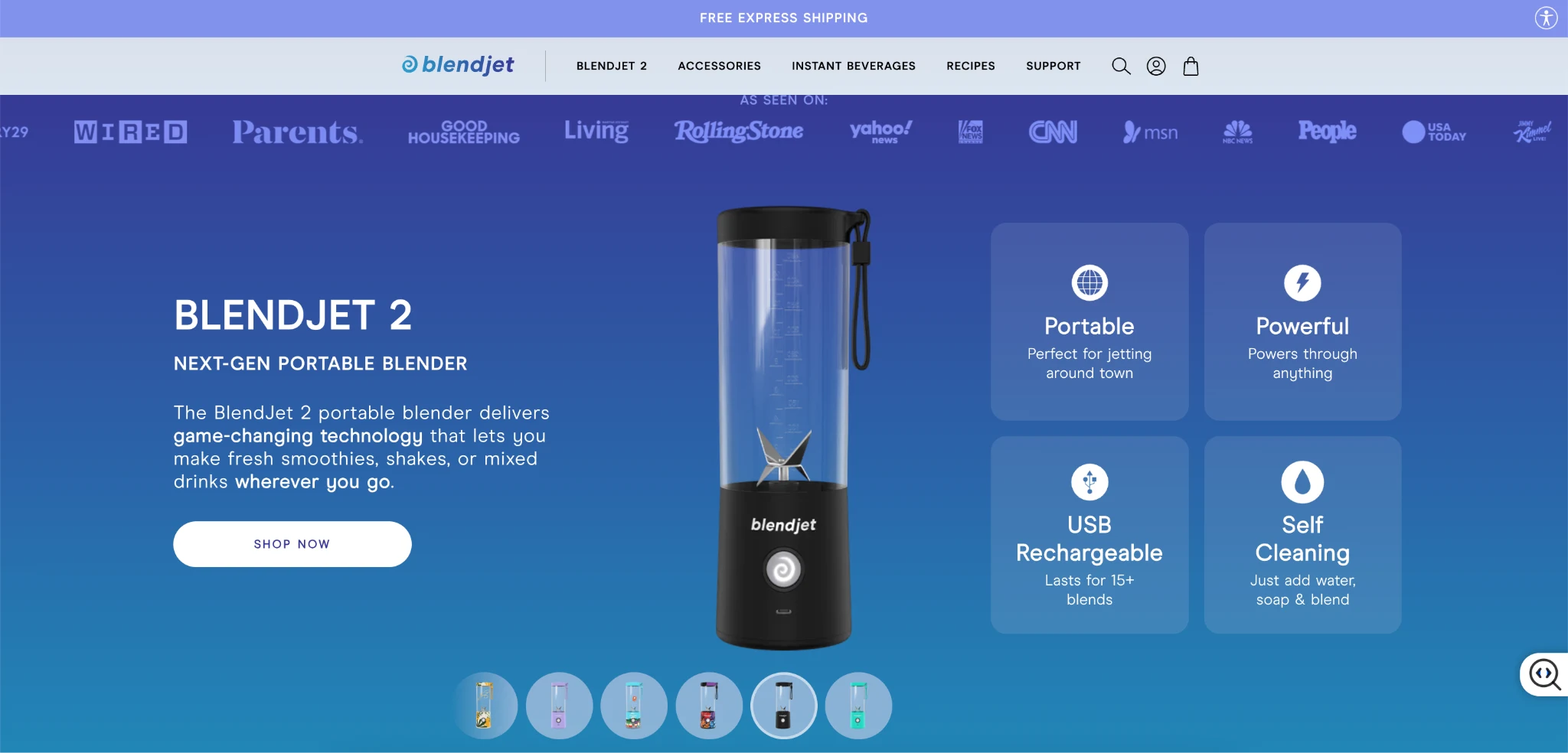 Blendjet homepage