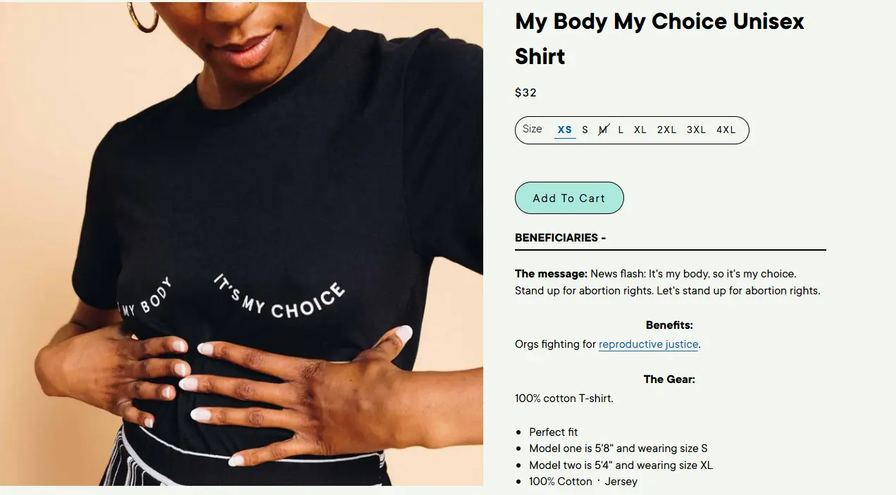 t-shirt print products webpage example