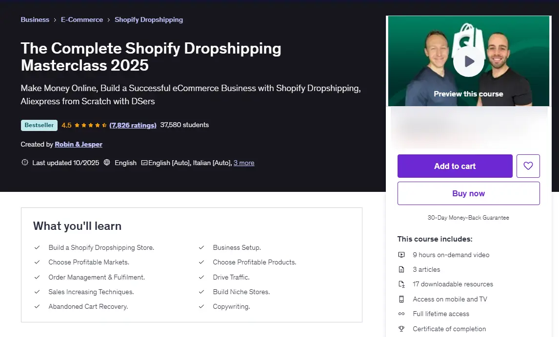 the complete dropshipping course