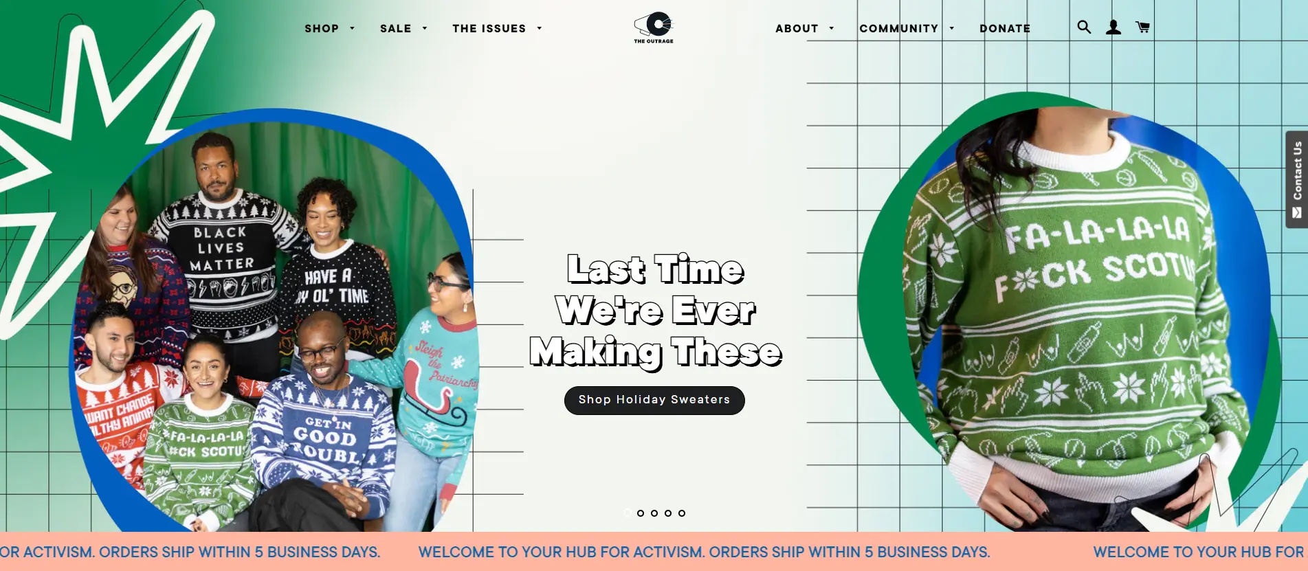 The Outrage Shopify store