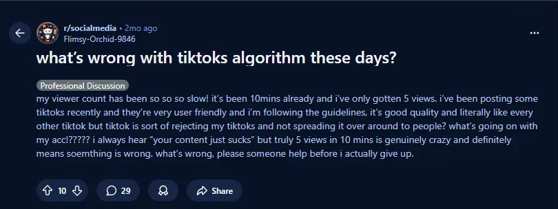 tiktok algorithm sharing from Redditors