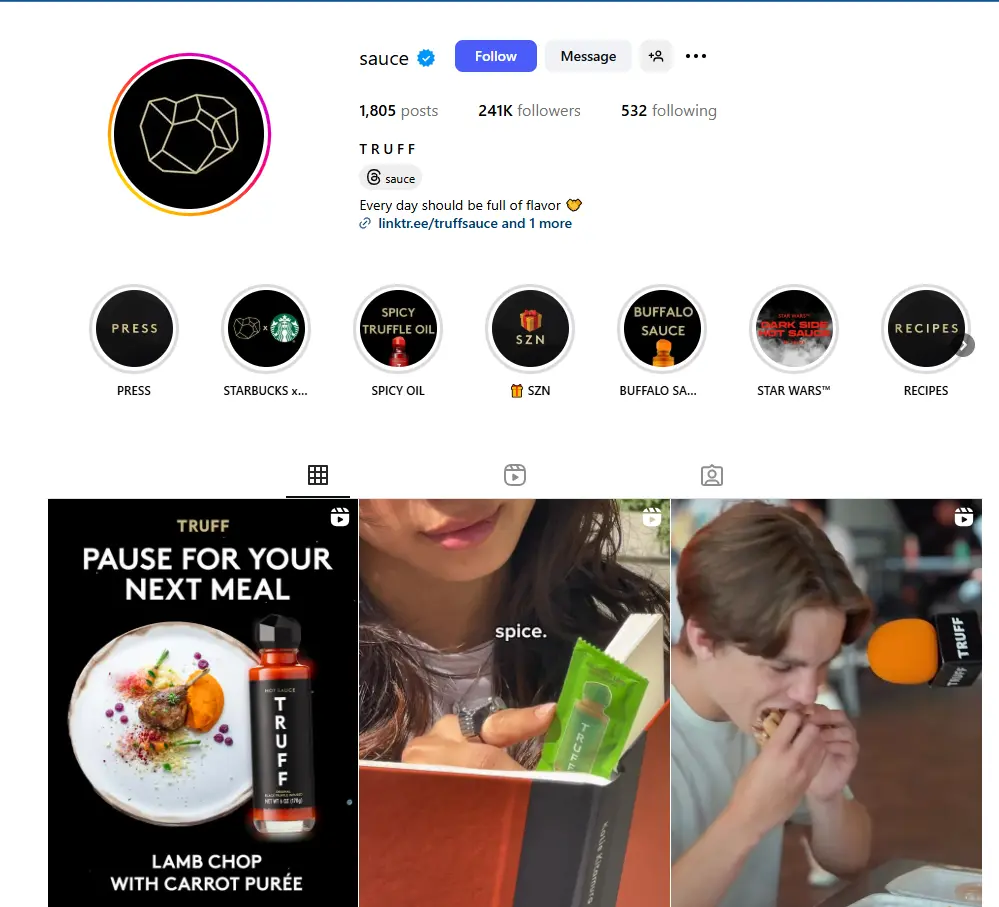 truff instagram account