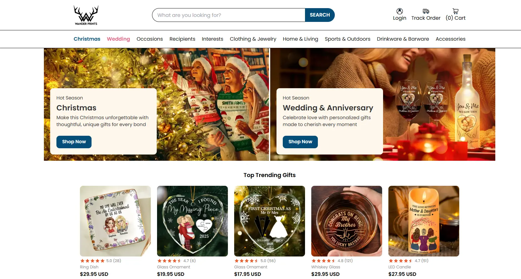 wander prints site product example